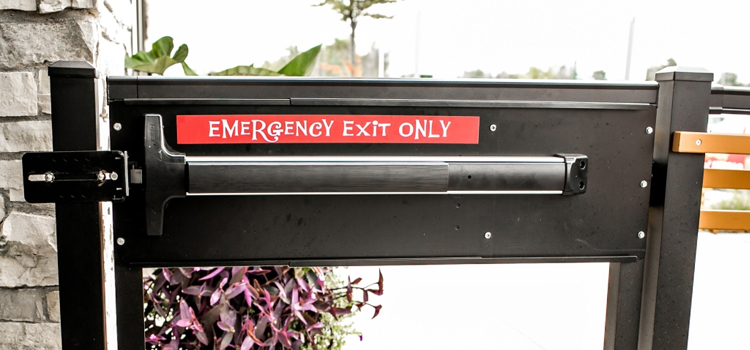 emergency push bar installation in Williams
